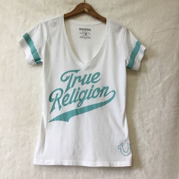 True Religion Tops - True Religion White V Neck T-shirt